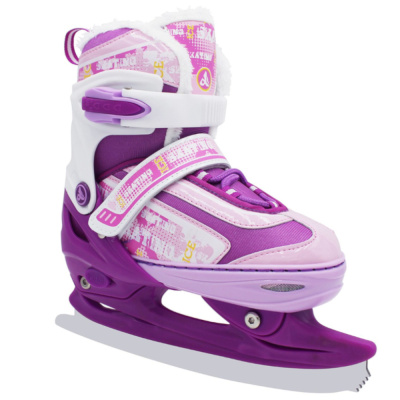 Раздвижные коньки Player Violet (с мехом) (L (37-40))