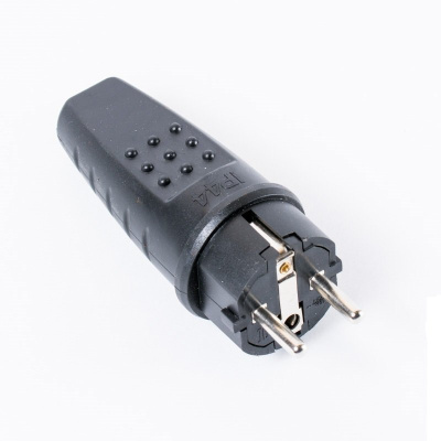 Вилка "UNIVersal" прямая с/з каучук 16А 250В IP44 (еврослот)