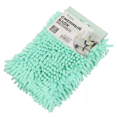 Блок сменный для швабры микрофибра, 43х14см, вермишель, тиффани, Марья Искусница, KD-R01-332