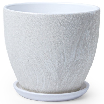 Сиде 4 горшок с поддоном 2,5л d18 h16см высокий овал белый 016114