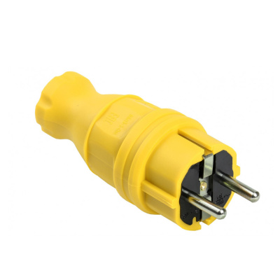 Вилка прямая ВБпЗ-1-Ом ОМЕГА IP44 желтая