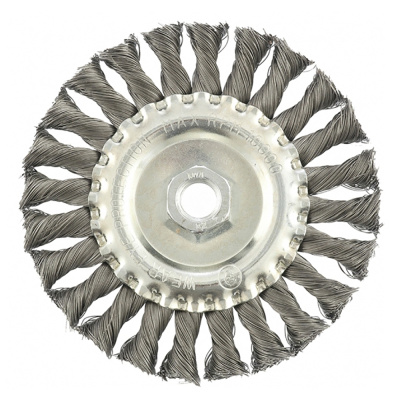 Щетка для УШМ 125 мм, М14, плоская, крученая  проволока 0,35 мм// MATRIX