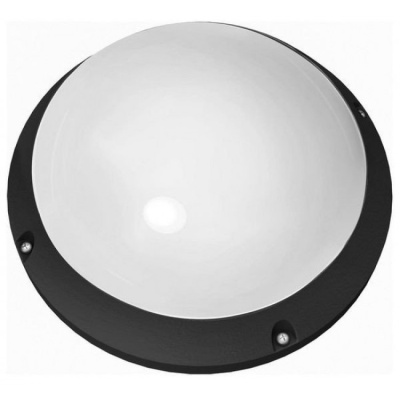 Светильник светодиодный ДБП-12w 4000 К 870 Лм круглый пластиковый IP 65 черный