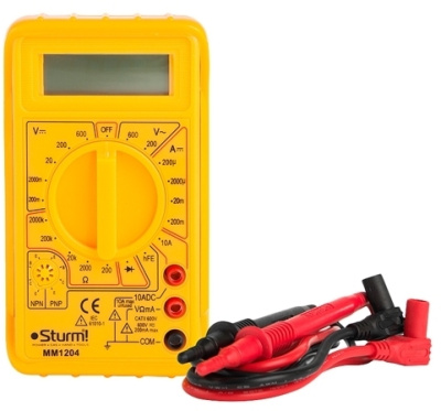 Мультиметр Sturm изм:напряжение,ток,сопротивление;питание 2*1,5V
