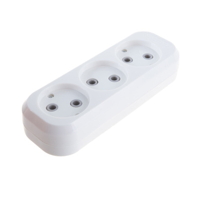 Колодка Smartbuy 3 гн. 10А 250В (корпус АБС-пластик, белая) SBE-10-3-00-N