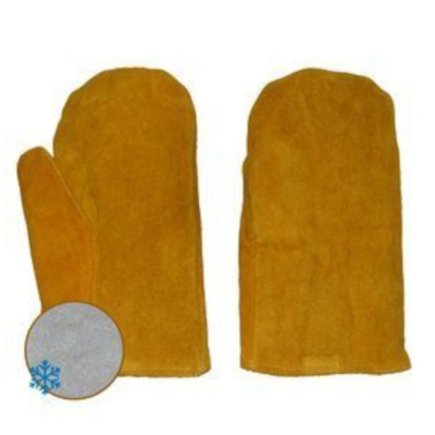 Рукавицы желтые цельноспилковые (2101), иск. мех, 1/72