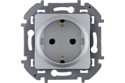 Розетка 2К+З немецкий стандарт 16 А 250 В~ INSPIRIA алюминий