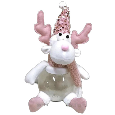 Сувенир новогодний декоративный "Олень" с пластиковой колбой, 12х12х32 см