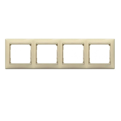 Рамка 4 поста горизонтальная бежевая VALENA