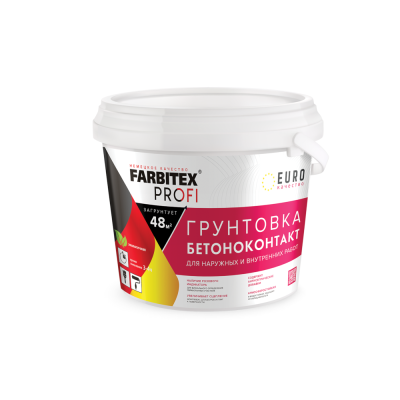 Грунтовка бетоноконтакт акриловая 3,5кг ПРОФИ FARBITEX Грунтовка бетоноконтакт акриловая 3,5кг ПРОФИ FARBITEX