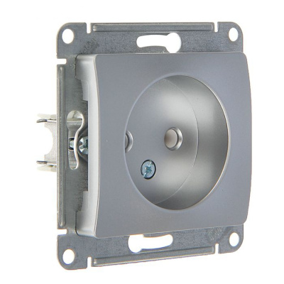 Розетка ATLASDESIGN без заземления 16А механизм алюминий