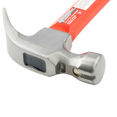 Молоток-гвоздодер, 450 г, боек c магнитом, фибергласовая обрезиненная рукоятка// Matrix