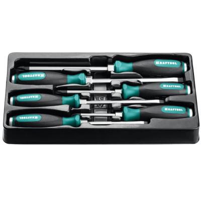 Набор отверток ударных "IMPACT",KRAFTOOL 25025, сквозной стержень из Cr-Mo-V стали, SL4,5x90мм, SL5