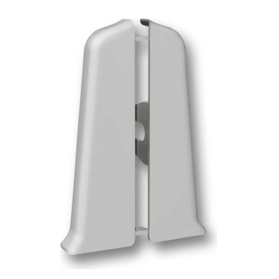 Угол для плинтуса 70мм "Деконика" Светло-серый / 002 торцевой (пара)										