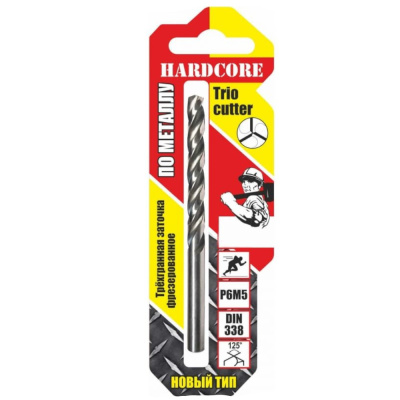 Сверло по металлу 9.0х125мм Р6М5 "Hardcore" Trio Cutter 143090