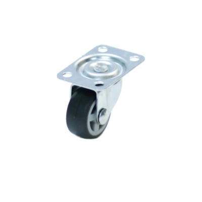 Колесо мебел. поворотное 30мм  (серая резина)