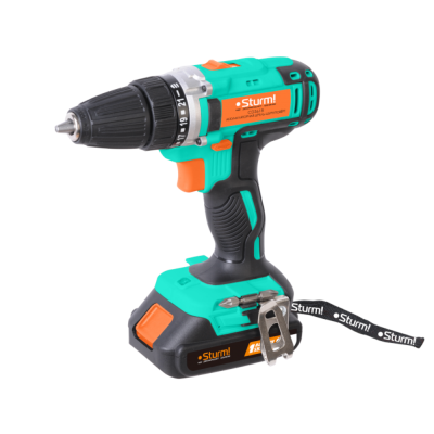 Дрель аккумуляторная Sturm!, 18 В, 1BatterySystem,  2 акк., 2,0 Ач, кейс