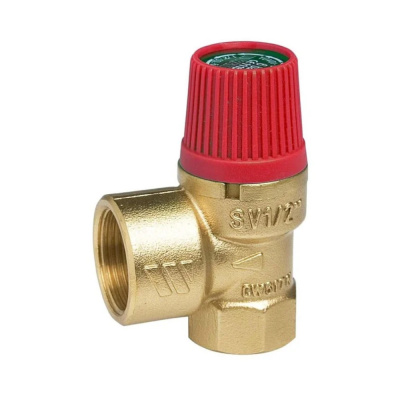 Клапан предохранительный ВР 1/2" х ВР 1/2" 6 бар, красная крышка ViEiR (VR33FFK-6)