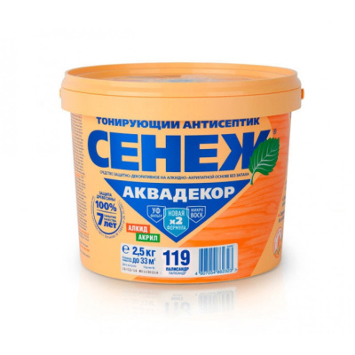 Антисептик тонирующий СЕНЕЖ АКВАДЕКОР Х2-119 (палисандр)-2,5кг