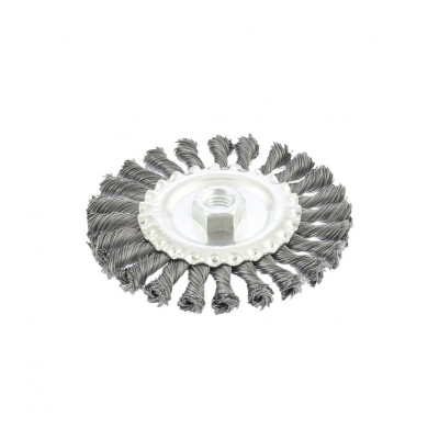 Щетка для УШМ 125 мм, М14, плоская, крученая  проволока 0,5 мм// MATRIX