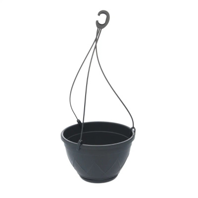 Лилия кашпо подвесное 4л d24см +усы антрацит /40 Э