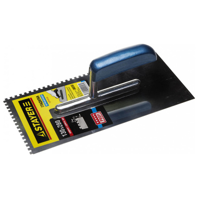 Гладилка, PROFESSIONAL (0802-08) STAYER  130х280 мм, зуб 8х8 мм, Штукатурная 