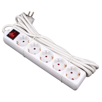 Удлинитель MegArsenal (ГОСТок) с/з 5 гнезд ПВС 3*1,5 белый 16А 3 м