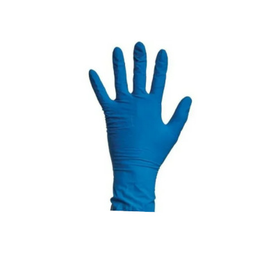 Перчатки латексные сверхпрочные High Risk (43 гр), синие, L, HR003S