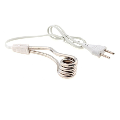 Кипятильник 0,5кВт, размером на стакан, 220V, шнур 65см,  погружная часть 10 см