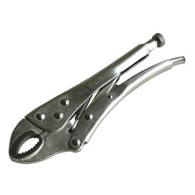 Зажим ручной с полукругл. губками, 180 мм, с зубьями