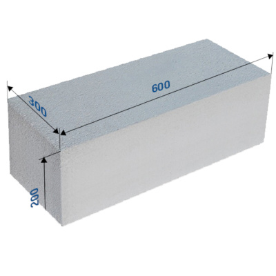Газобетон D500 600*200*300 блок 1.8