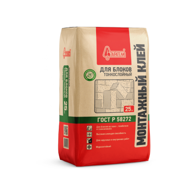 Клей монтажный для блоков Зимний (25кг) Старатели