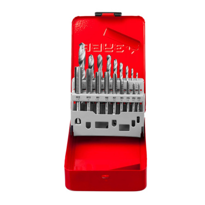 Набор резьбонарезной ЗУБР 18 предметов, метчики 9ХС, сверла Р6М5