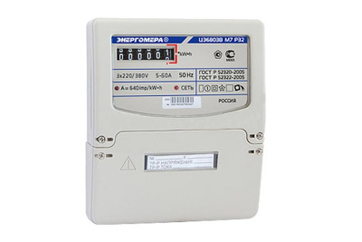 Счетчик электроэнергии ЦЭ6803В 1 23 0В 5-60А 3ф.4пр. М7 Р31 трехфазный однотарифный, 5(60), кл.точ. 