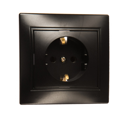 Розетка 2P+E Schuko, 16А-250В, IP20, СУ, Plano, антрацит 1-202-05  Intro 