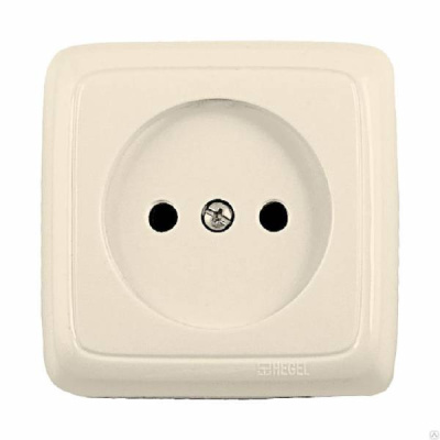 Розетка наружная с изоляционной пластиной слоновая кость (HEGEL)
