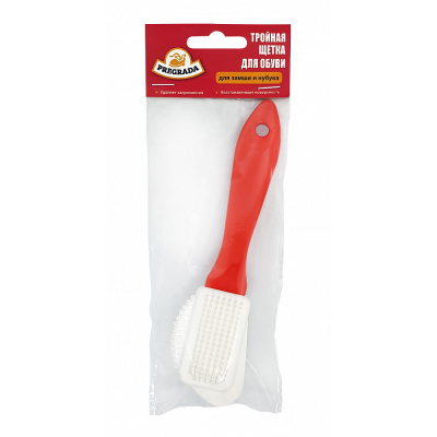 Щетка тройная д/обуви (замша, нубук, велюр) PREGRADA/PR-0102