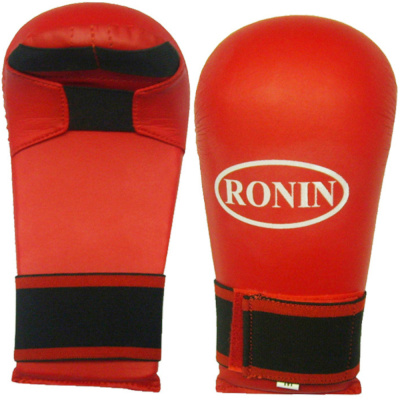 Перчатки pL спаринг., для карате Ronin, красные, кожа,загнутые. класс Люкс, Пакистан F114А+ 