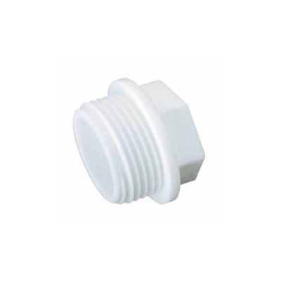 Заглушка-пробка PPR с резьбой, 1",PN 25, белый, RTP 10557
