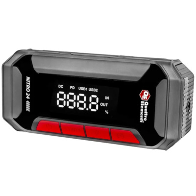 Устройство пусковое QUATTRO ELEMENTI Nitro 24 (12В, 24000 мАч, 2000 А, Type-C, USB-A, дисплей, фонар