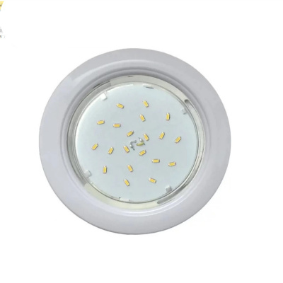 Светильник Ecola GX53 H4 DL3901  круг под Стеклом Белый блеск/хром 38x106 FW53GRECB