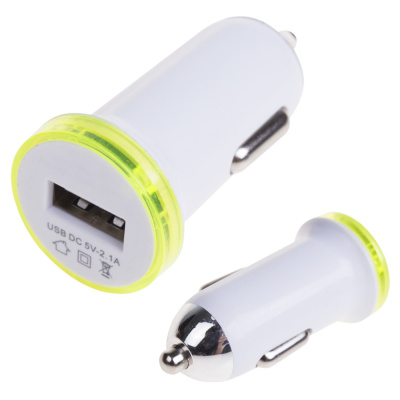 Автозарядка в прикуриватель USB (АЗУ) (5 V, 2100 mA) белая REXANT, 18-1937