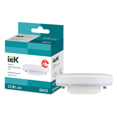 Лампа светодиодная LED 12вт GX53 белый таблетка ECO
