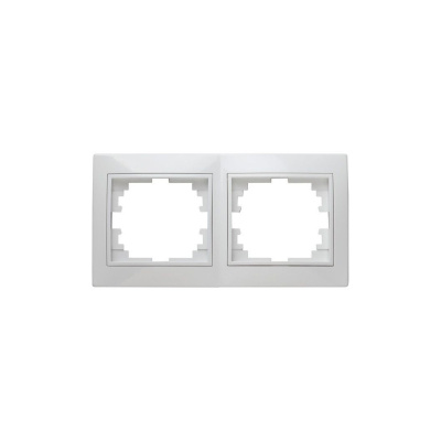 Рамка на 2 поста гор., СУ, белый Intro Plano 1-502-01 