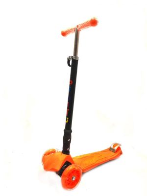Самокат трехкол.для детей 3-12 лет.80кг. BIBITU PLAY складной,оранжевый