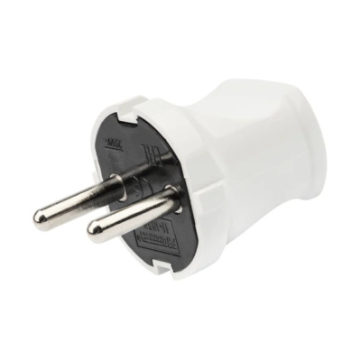 Вилка прямая без з/к 6А белая REXANT