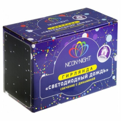 Гирлянда Светодиодный Дождь 1,5x1,5м, свечение с динамикой, прозрачный провод, 230 В, диоды МУЛЬТИКО