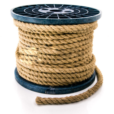 Веревка крученая джутовая д.10 на катушке