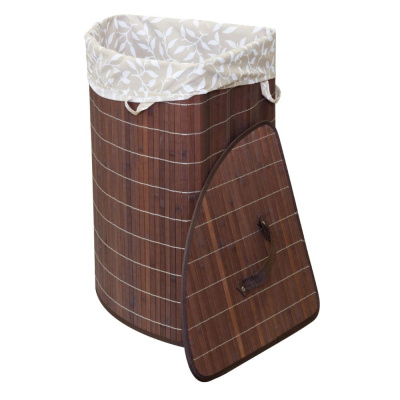 Корзина для белья угловая 35*30*50см, бамбук темный, арт.312122, Рыжий Кот