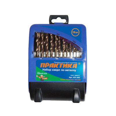 Набор сверл по металлу ПРАКТИКА "Сделай сам" 19шт,1-10мм,в металлической кассете